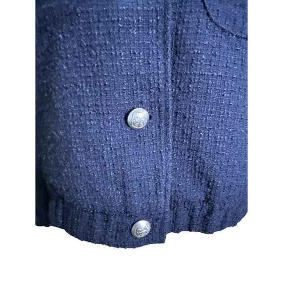 Talbots Womens Navy Blue Textured Button-Up Front Pocket Jacket Size XL EUC - Picture 2 of 6